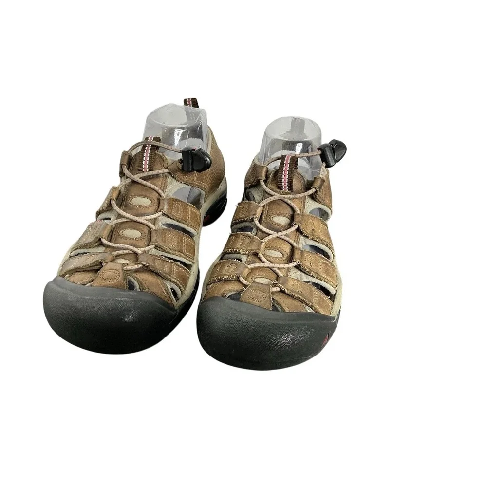 Keen Newport‎ Leather Waterproof Hiking Sandals Men's Brown Trail Toe Guard